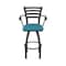 Holland Bar Stool Co Jackie with Arms 36 in. Swivel Bar Stool with Black Wrinkle Finish and Graph Tidal Seat 415 - alternate 3